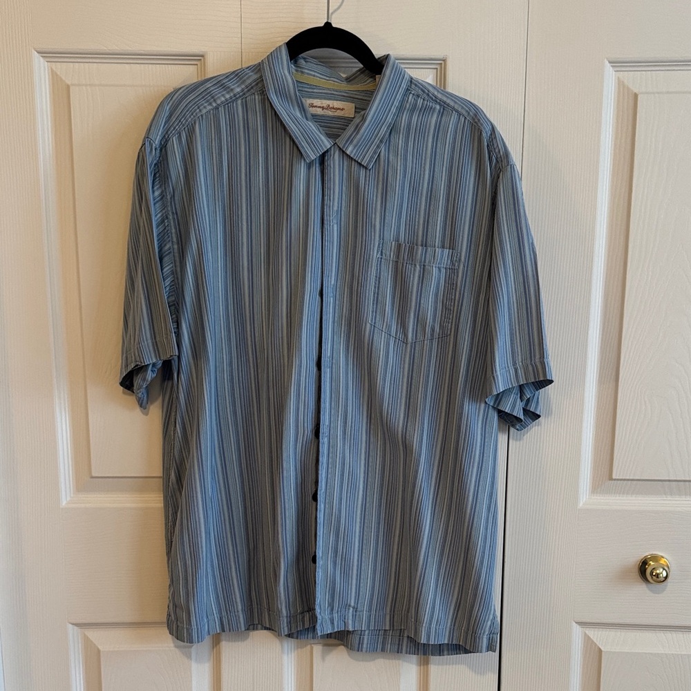 Tommy Bahama Blue Striped Casual Shirt
